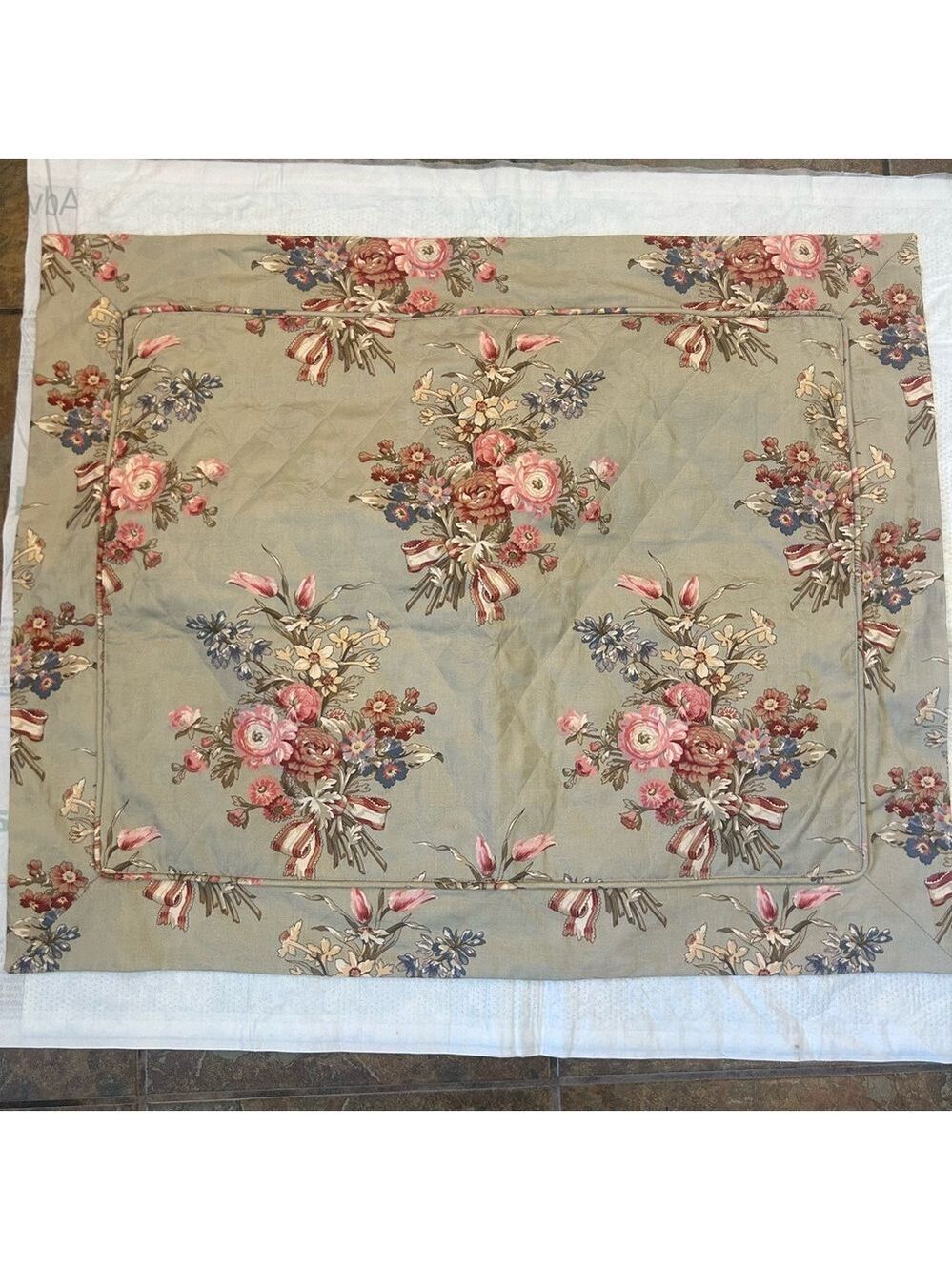 Peacock Alley pillow Sham Quilted Floral Patterned 100% Cotton Farmhouse